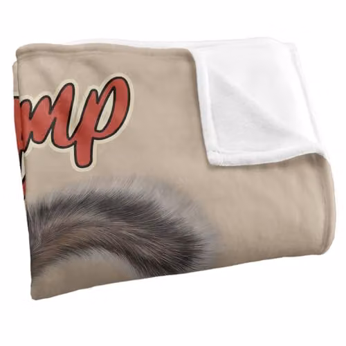 JQ Licensing James Piazza Crazy For Camping Squirrel Silky Touch Super Soft Fleece Throw Blanket, White, W/D/H: 152 x 127 cm – 2