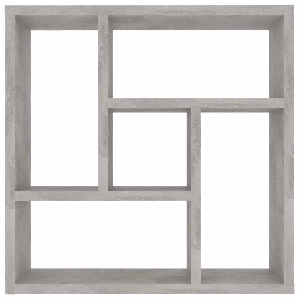 Berkfield Home Wall Mounted Modern Shelf in Grey MDF, W/D/H: 45.1 x 16 x 45.1 cm – 2