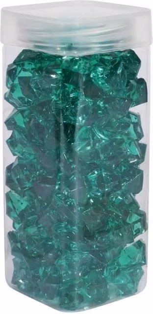 KDMD Large Dark Green Acrylic Stones in Square Jars, 2 Pack, 300g each
