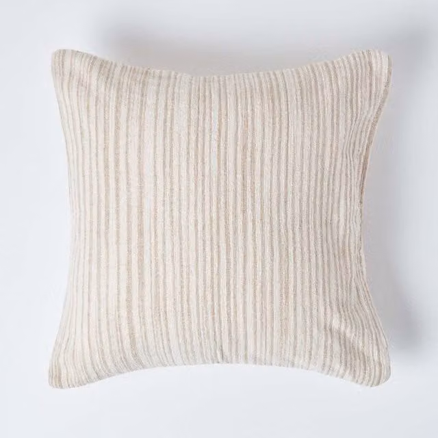 Homescapes Cotton Chenille Tie Dye Cushion Cover in Beige and Brown, W/D/H: 45 x 45 x 45 cm