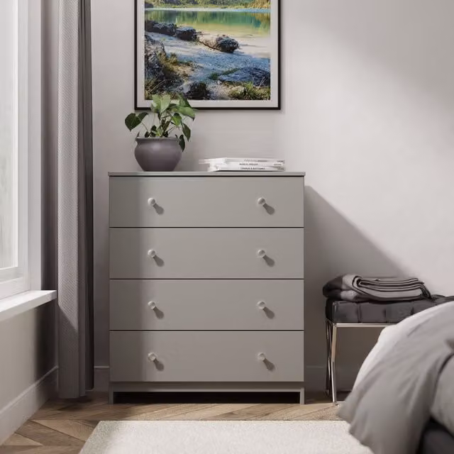 Ready Assembled 2 U Newlyn 4 Drawer Chest in Dark Grey