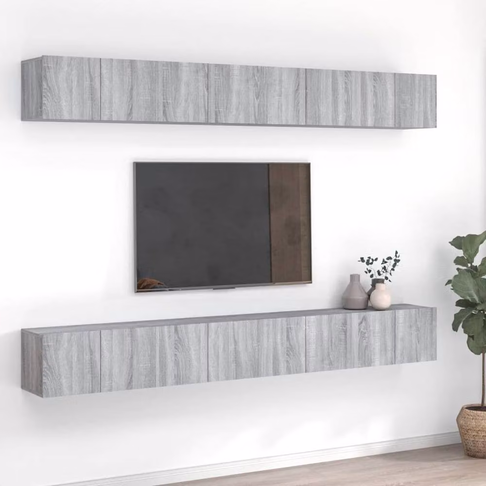 Berkfield Home 8 Piece TV Cabinet Set in Grey Sonoma, W/D/H: 60 x 30 x 30 cm – 2
