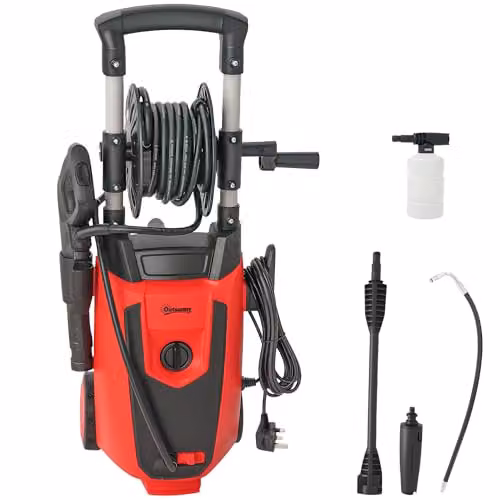 Outsunny 1800 W High Pressure Washer in Red with 150 Bar Pressure and 420 L/h Flow – 1