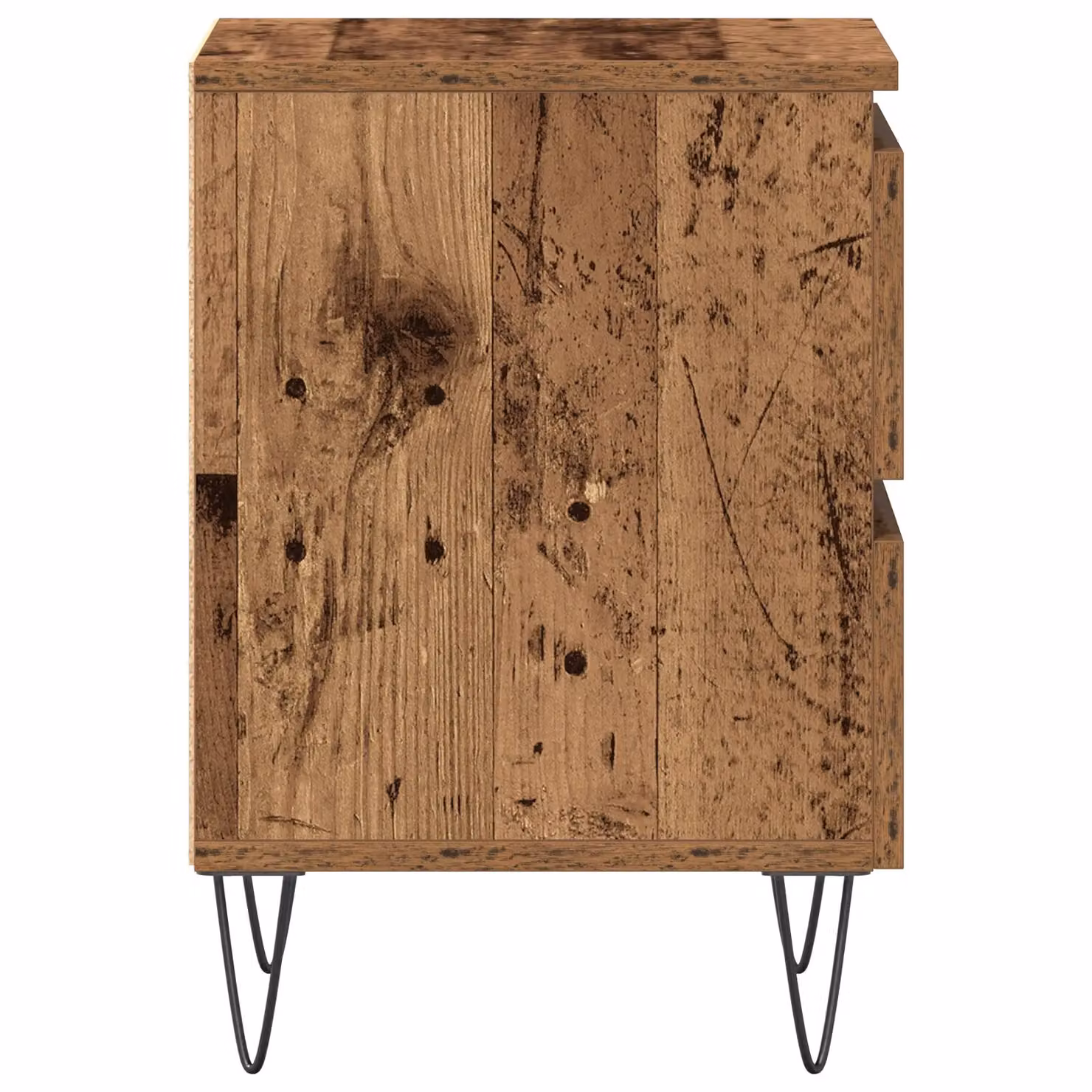 Berkfield Home Set of 2 Industrial Bedside Cabinets in Brown Old Wood, W/D/H: 40 x 35 x 50 cm – 5