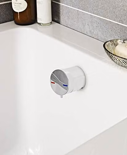 nuie E301 Series Two Modern Bathroom Freeflow Bath Filler with Pop Up Waste, Chrome