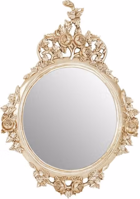 Orsina Marseille Round Wall Mirror in Gold Champagne Finish