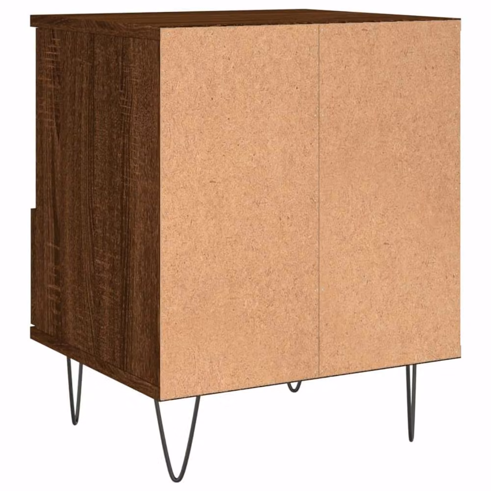 Berkfield Home Set of 2 Modern Brown Oak Bedside Cabinets, W/D/H: 40 x 35 x 50 cm – 4