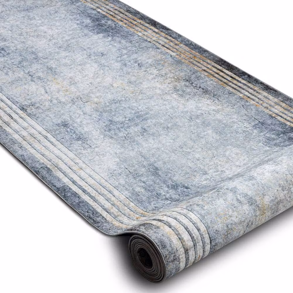 RugsX Anti-Slip Lotus Runner in Silver, W: 120 cm, L: 420 cm – 2