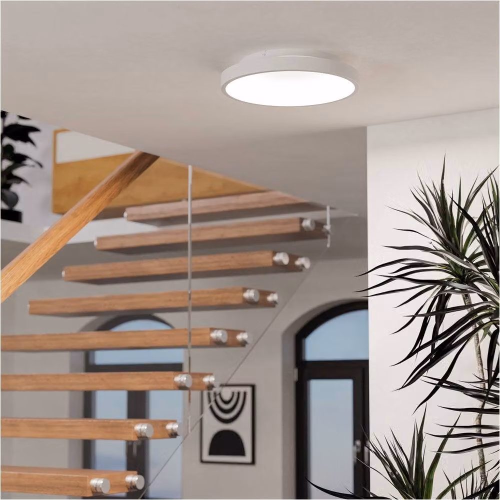 Loops 2 Pack Modern White Round LED Ceiling Light with Bulbs Included – 2