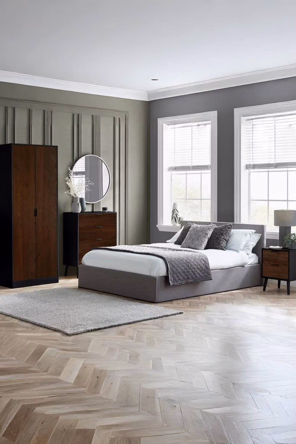 Julian Bowen Alba 2 Door Wardrobe in Walnut and Black with Soft Close Doors – 4