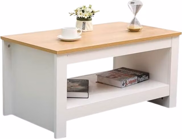 Kosy Koala Modern Rectangular White Wood Coffee Table
