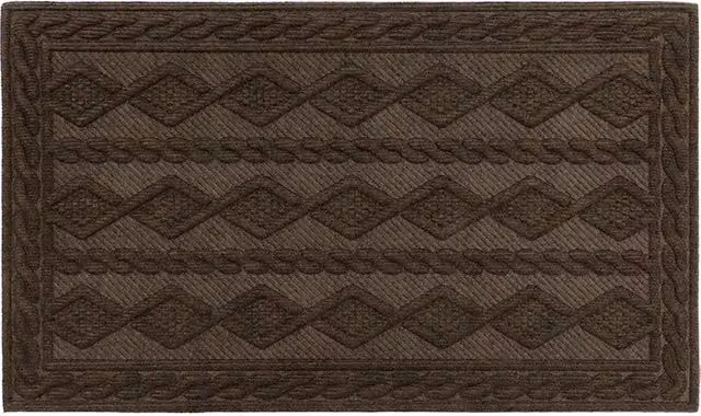JVL Knit Rubber Backed Indoor Doormat, Brown, W: 45 cm, D: 75 cm – 1