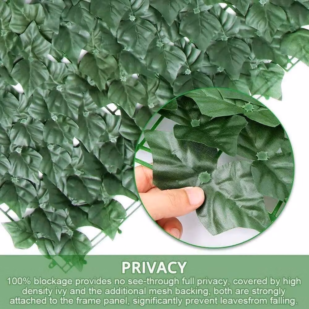 NESTLUNE 3-Piece Green Artificial Ivy Leaf Hedge Screening Trellis, W: 100 cm – 4