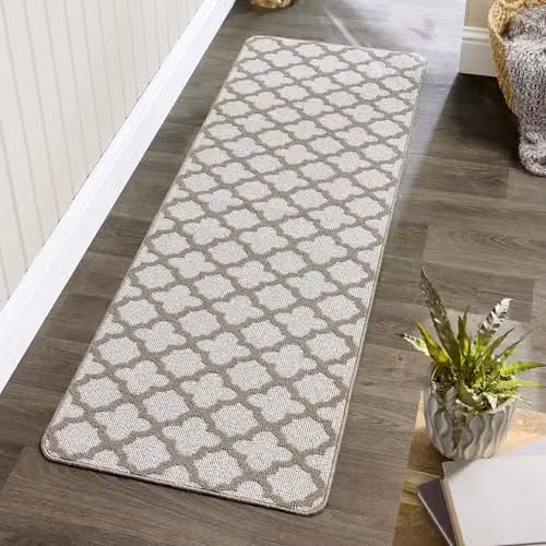 My Mat Moroccan Tile Stone Runner in Silver and Beige, W: 67 cm, L: 200 cm – 2
