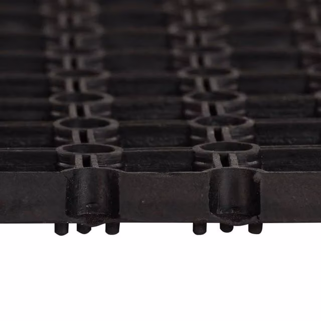 Berkfield Home Black Rubber Non-Slip Weatherproof Mat, W: 80 cm, D: 120 cm, H: 1.6 cm