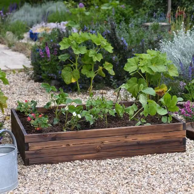 Garden Gear Brown Wooden Raised Garden Bed with 297l Capacity