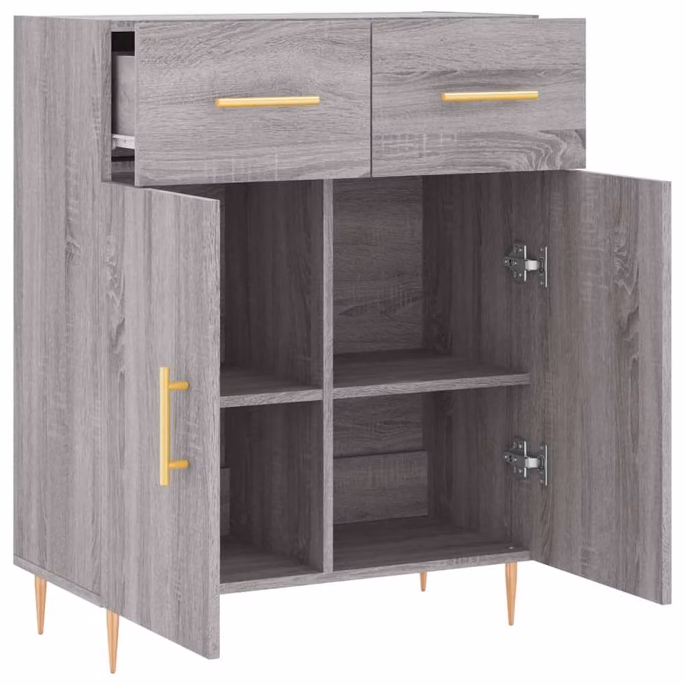 Berkfield Home Grey Sonoma Sideboard in Engineered Wood, W/D/H: 69.5 x 34 x 90 cm – 2