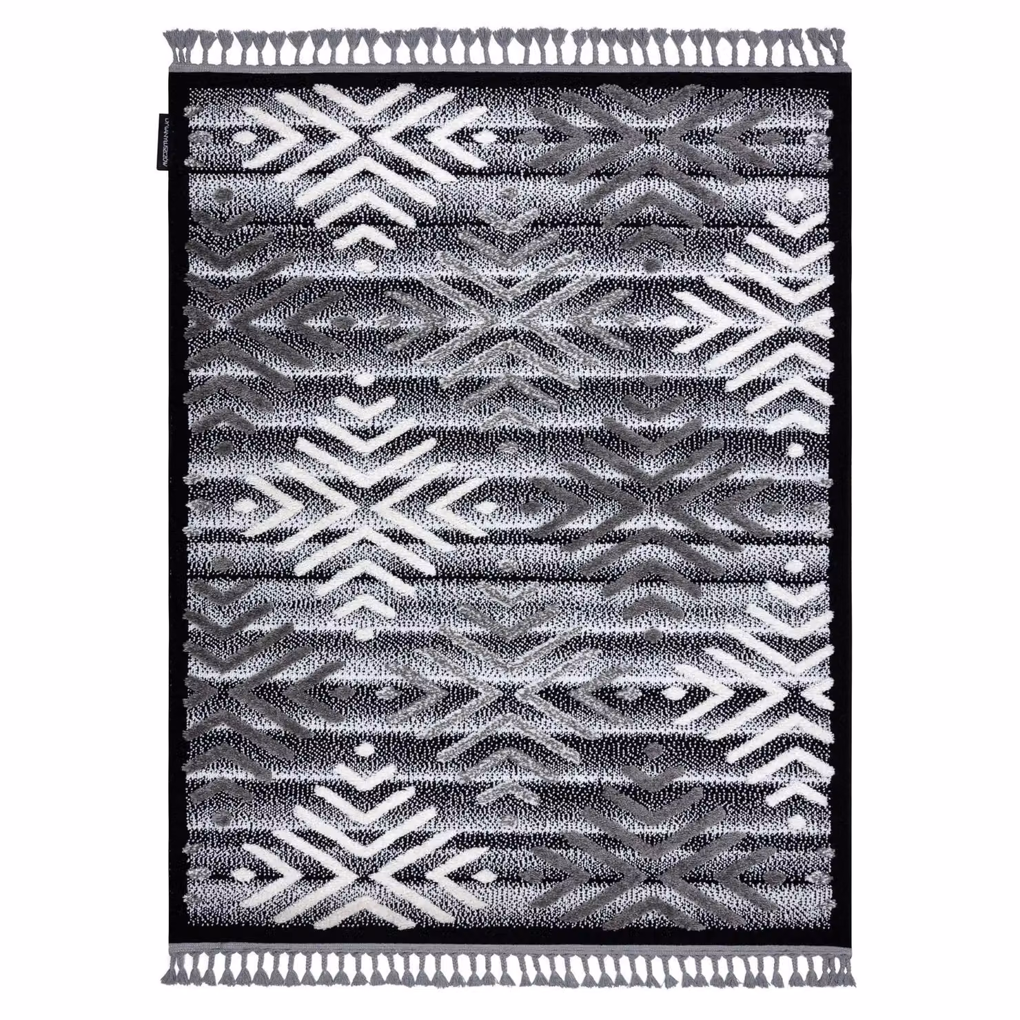 RugsX Moroccan Rug in Black and Grey, W: 160 cm, L: 220 cm – 2