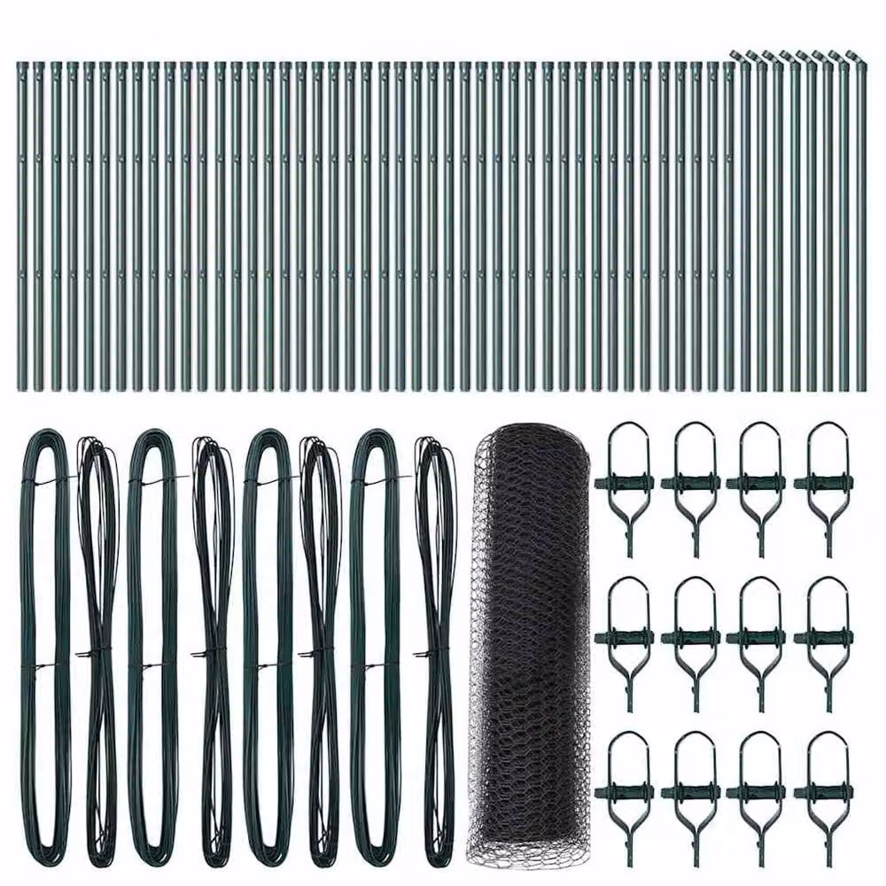 Berkfield Home Hexagon Steel Fence in Grey and Green, 0.8 x 100 m – 3