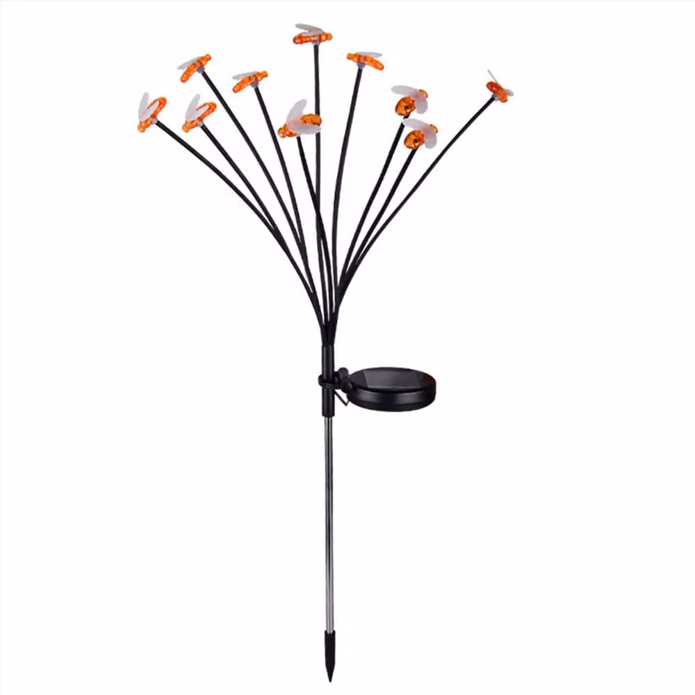 Quipulse Solar Bee Shape Garden Stake Decor Lights with 8 Heads and Warm White Multicolour Light – 2