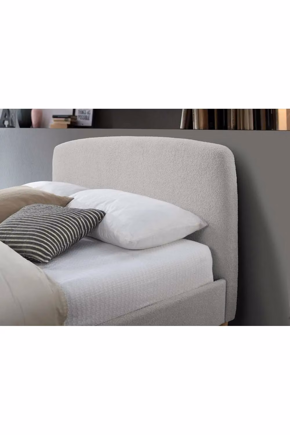 Birlea Otley Upholstered Boucle Bed Frame in Grey, W/D/H: 140 x 200 cm – 2