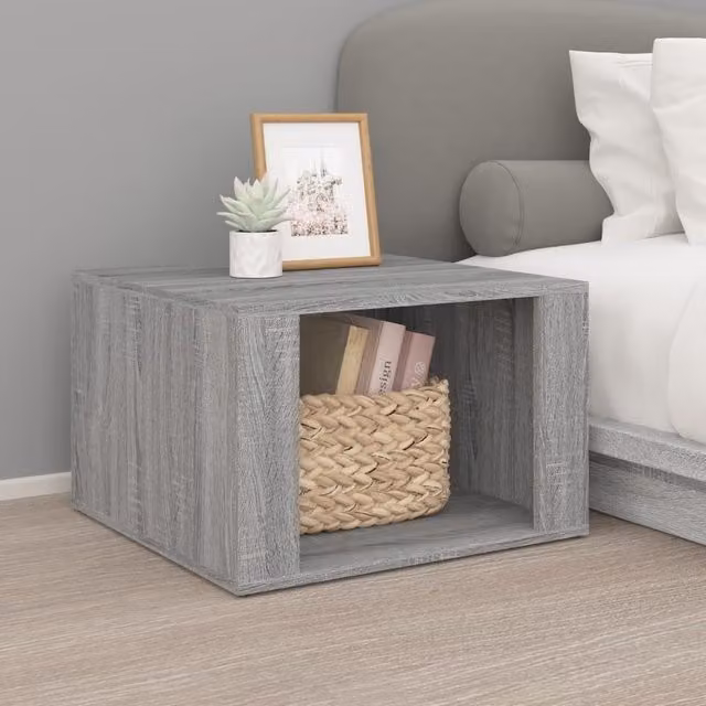 Berkfield Home Grey Sonoma Bedside Table in Engineered Wood, W: 57 cm, D: 36 cm, H: 55 cm – 1