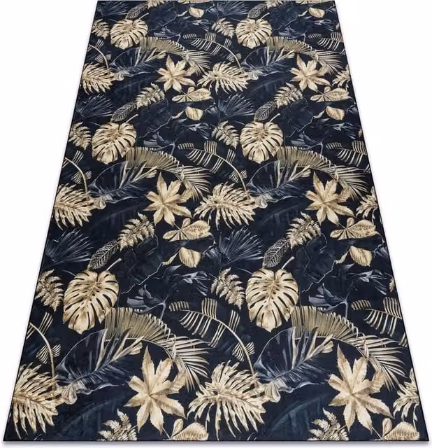 RugsX Andre Floral Black Rectangular Polyester Rug, W: 120 cm, L: 170 cm – 1