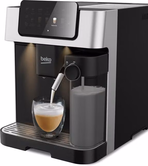 Beko Silver Bean To Cup Countertop Coffee Machine with Integrated Milk Jug and Touch Display
