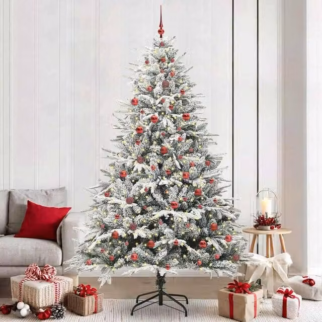 Berkfield Home Artificial Pre-lit Christmas Tree with Ball Set, Green, Height: 240 cm