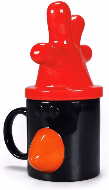 Half Moon Bay Wallace and Gromit Feathers McGraw 3D Shaped Ceramic Mug with Lid, 340ml, Multicolour