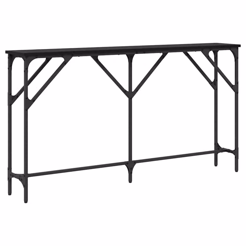 Berkfield Home Black Oak Console Table, W/D/H: 140 x 23 x 75 cm – 2