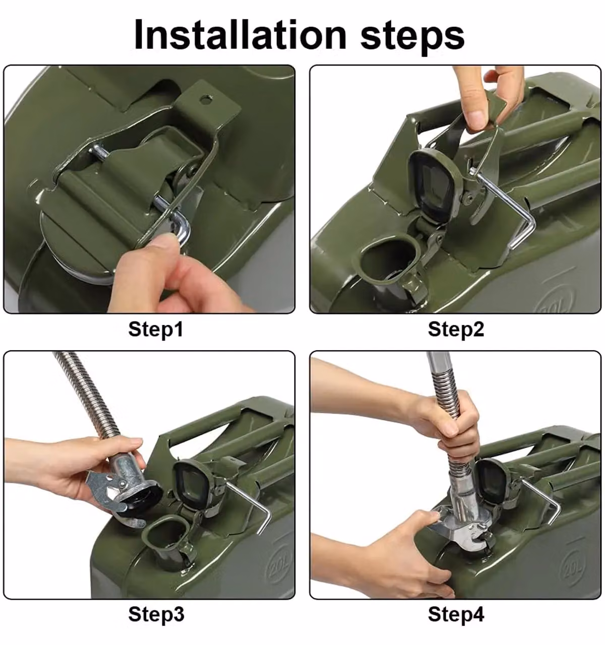Autojack Green Steel Jerry Can with Flexi Spout, 20L – 6