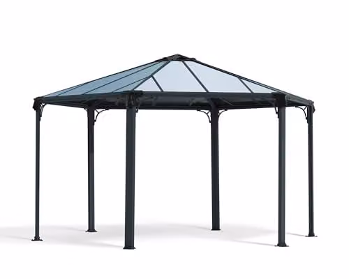 Palram Canopia Monaco Hexagonal Garden Gazebo in Anthracite or Bronze, W: 450 cm, D: 390 cm, H: 289.5 cm – 1