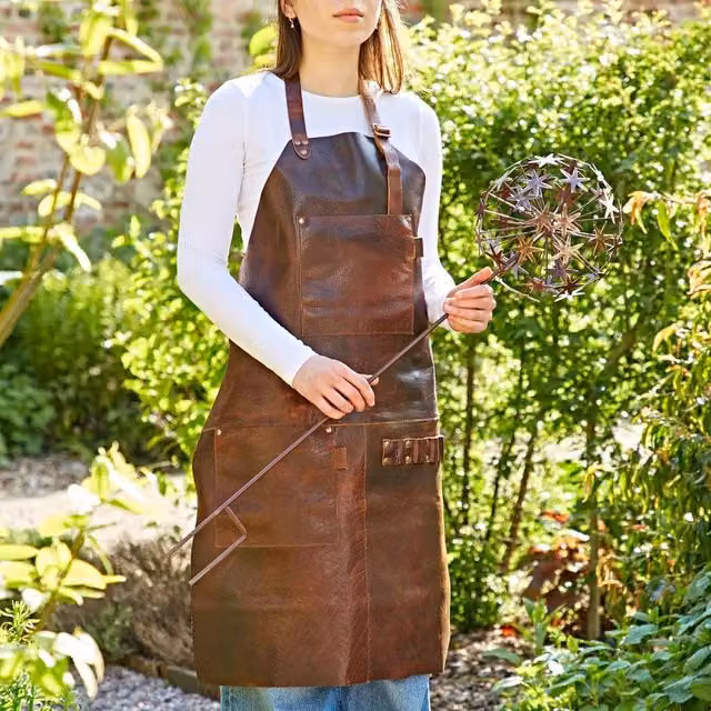 Paper High Unisex Dark Brown Leather Apron