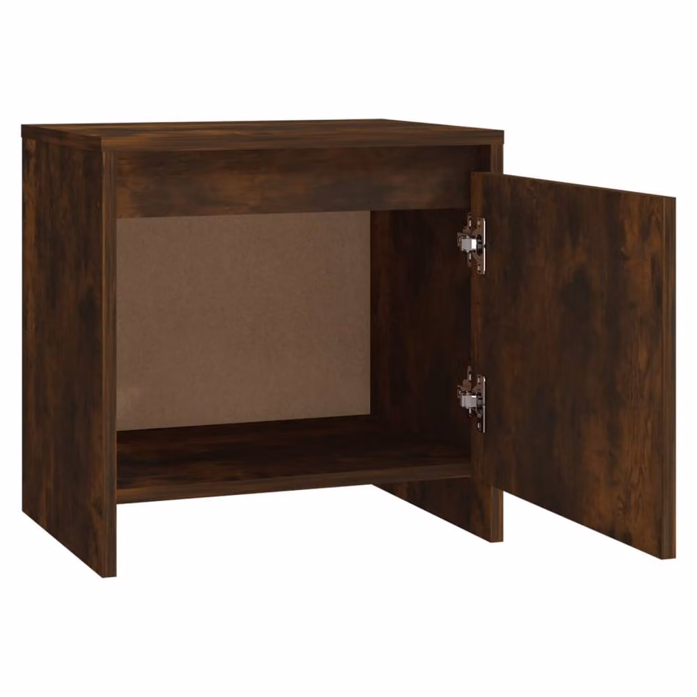 Berkfield Home Set of 2 Bedside Cabinets in Smoked Oak Brown, W/D/H: 45 x 34 x 44.5 cm – 5