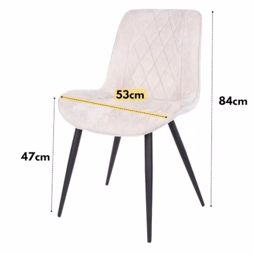 Core Products Aspen 5-Piece Dining Set with Rectangular White Wood Table and 4 Natural Diamond Stitch Fabric Chairs with Black Metal Legs – 2