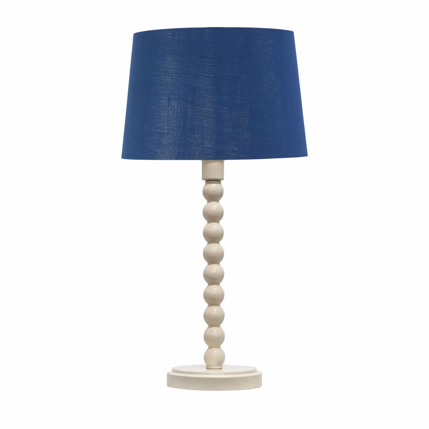 First Choice Lighting Bobbin Set of 2 Table Lamps in White with Blue and Silver Shades – 2