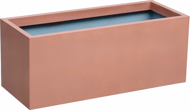 Primrose Copper Finish Galvanised Steel Rectangular Planter Tub in Copper, Orange and Pink
