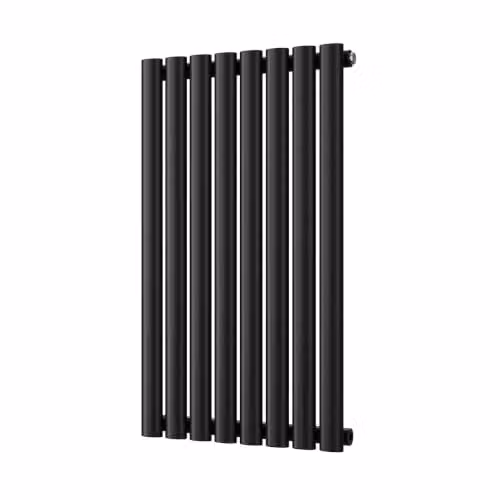 UK Radiators Omeara Black Elliptical Tube Horizontal Designer Radiator, W: 46.4 cm, H: 80.0 cm – 2