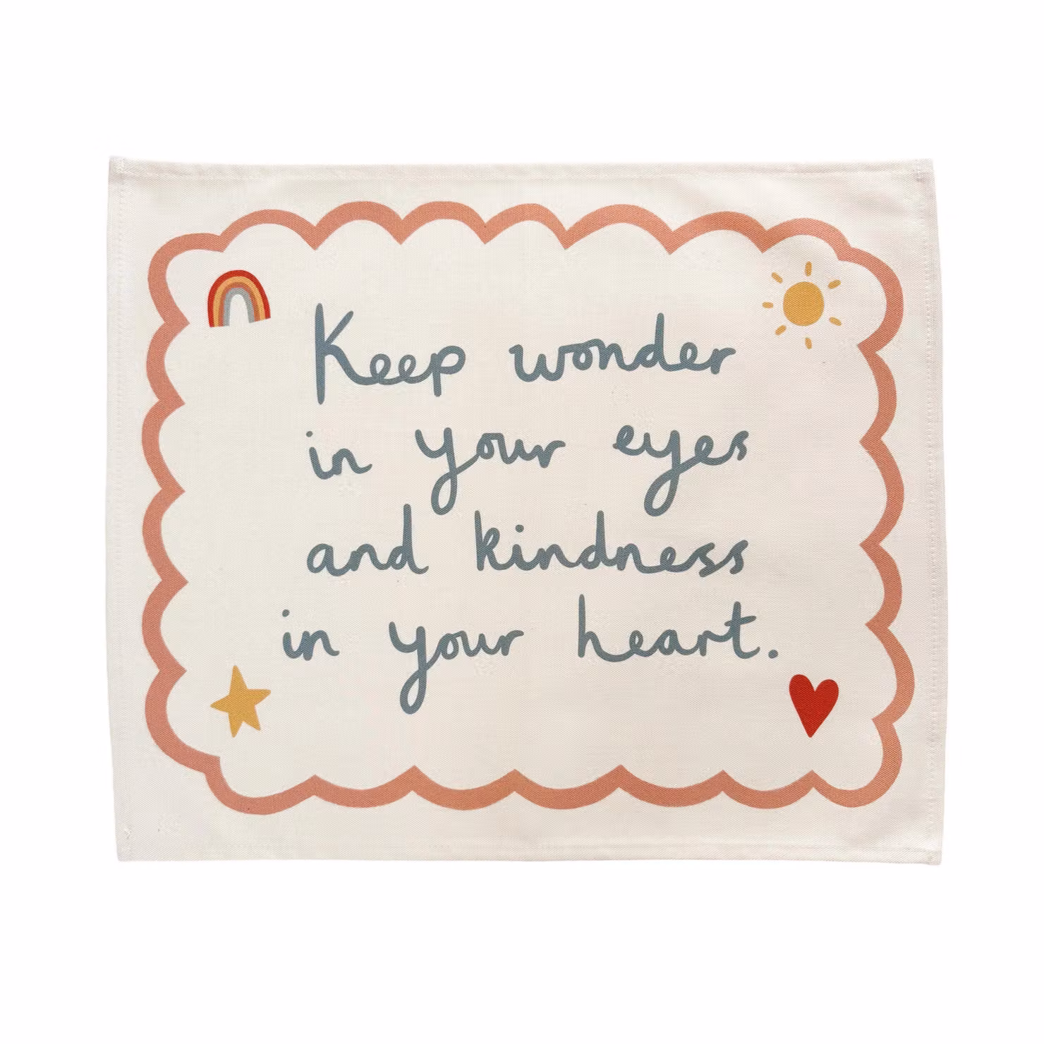 Kid of the Village Keep Wonder In Your Eyes Blue Textile Hanging Banner – 2