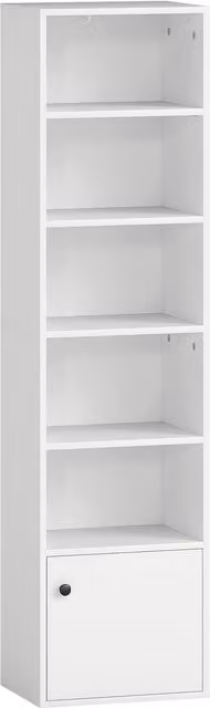 HOMCOM 6-Tier Modern White MDF Bookcase, Height: 156 cm