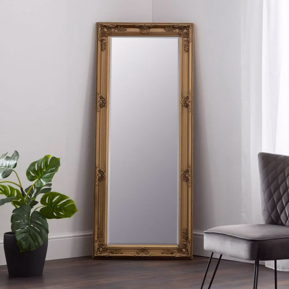 Cheshire Lumière Gold Lean-To Rectangular Freestanding Dress Mirror – 2