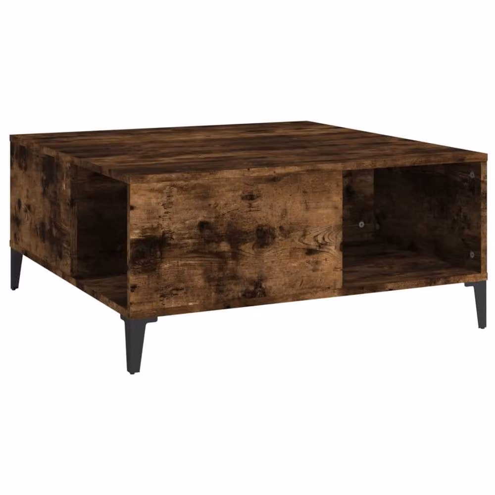 Berkfield Home Sturdy Coffee Table in Smoked Oak Brown, W/D/H: 80 x 80 x 36.5 cm – 2
