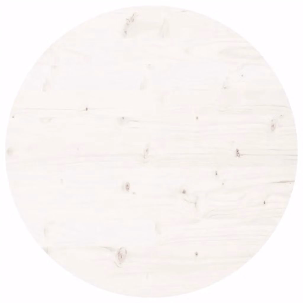 Berkfield Home Round Table Top in White Solid Wood Pine, Diameter: 90 cm, Thickness: 3 cm – 2