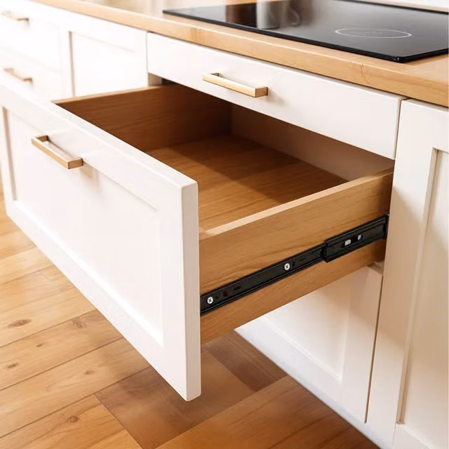 Lifeideas Black Steel Ball Bearing Drawer Slides, Length: 45 cm