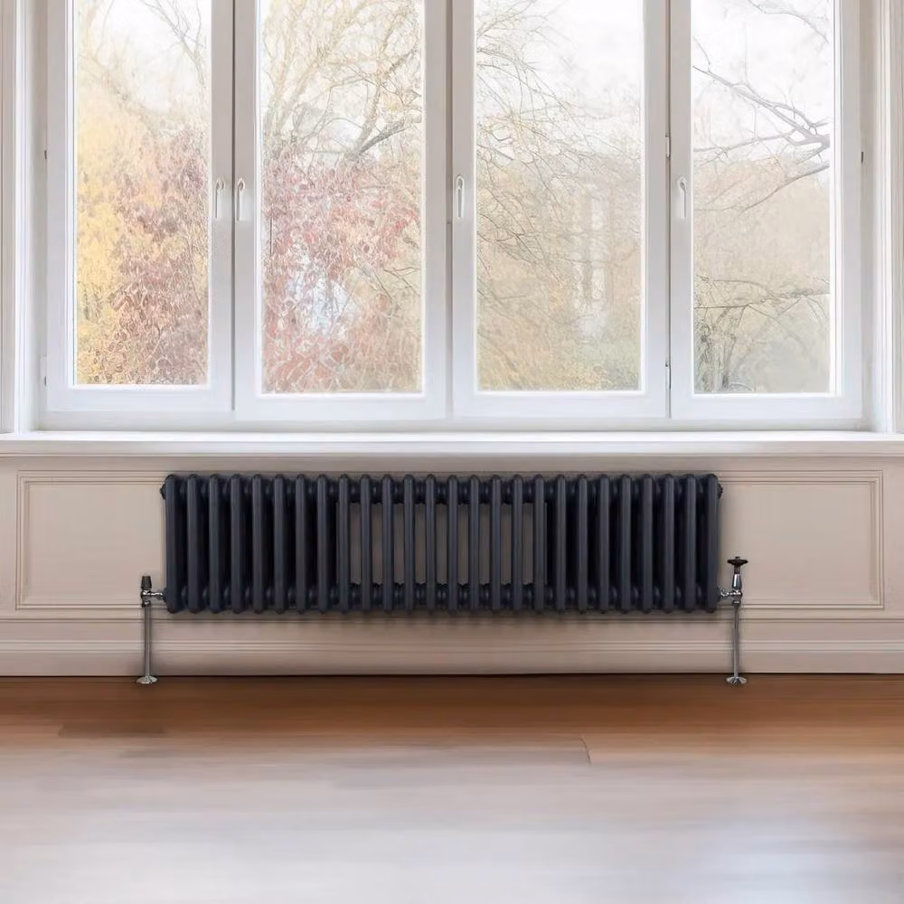 Monstershop Traditional 3 Column Steel Radiator in Anthracite Grey, H: 119.2 cm, W: 30 cm, D: 10 cm – 4