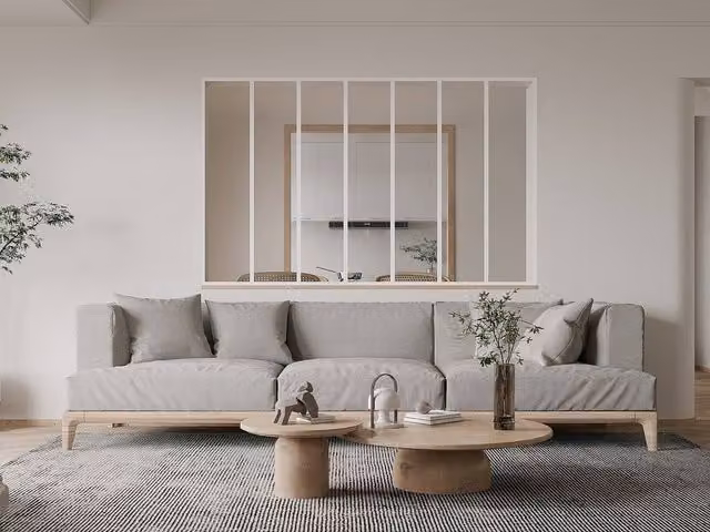 Vente-unique Powder-Coated Aluminium and Glass Partition, White