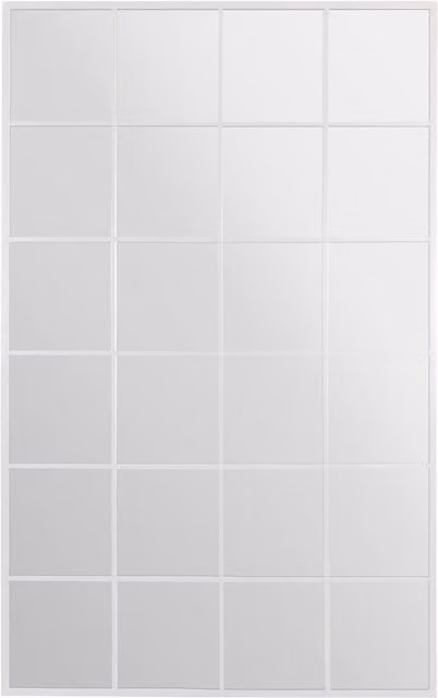 Genestra Modern Geometric Rectangular Outdoor Hanging Mirror in White