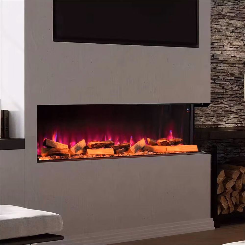 PAWNORA 50 inch Electric 3 Sided Media Fire Standing Heater in Black – 3