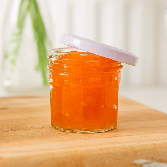 Argon Tableware White Glass Jam Jars with Screw Lids, 90ml, Pack of 24